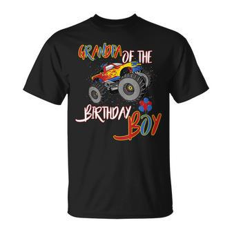 Grandpa Of The Birthday Boy Monster Truck Boys Party Unisex T-Shirt | Mazezy