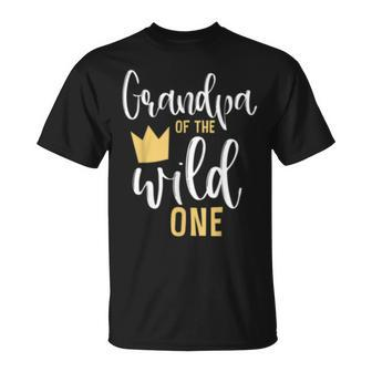 Mens Grandpa Of The Wild One Matching 1St Birthday First Thing T-Shirt - Seseable