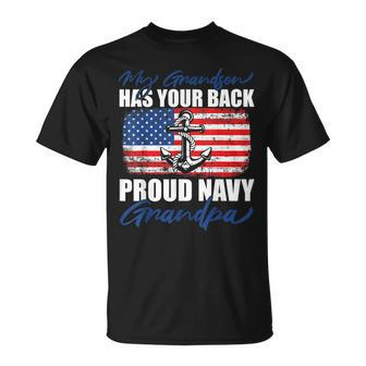 Grandson Proud Navy Grandpa Anchor T-Shirt - Seseable