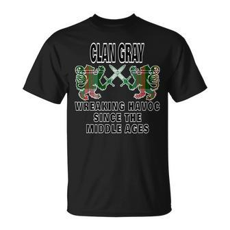 Gray Scottish Tartan Scotland Family Clan Name T-shirt - Seseable