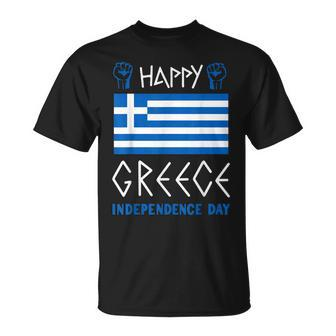 Greek Independence Day Greek Flag Patriotic Pride 25Th March Unisex T-Shirt | Mazezy