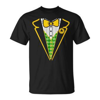 Green N Gold St Patricks Day Patty Irish Leprechaun Tuxedo Unisex T-Shirt | Mazezy