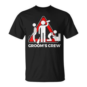 Grooms Crew T Groom Groomsmen Bachelor Party T-Shirt - Seseable