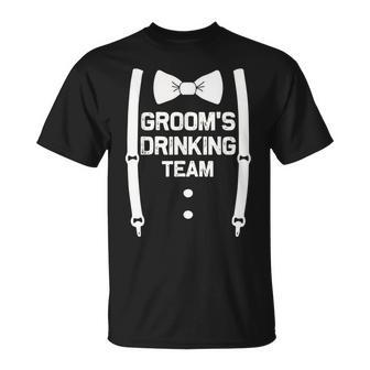 Grooms Drinking Team Bachelor Party Squad Wedding T-Shirt - Seseable