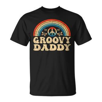 Mens Groovy Daddy 70S Aesthetic Nostalgia 1970S Retro Dad T-Shirt - Seseable