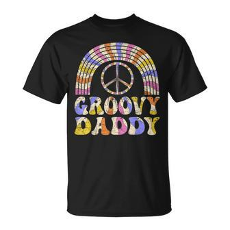 Groovy Daddy 70S Aesthetic Nostalgia 1970S Retro Hippie Dad T-Shirt - Seseable