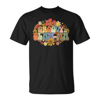 Groovy Glamma Vintage Women Colorful Flowers Design Grandma Unisex T-Shirt | Mazezy