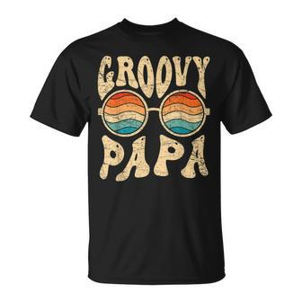 Mens Groovy Papa 70S Aesthetic Nostalgia 1970S Retro Groovy Dad T-Shirt - Seseable