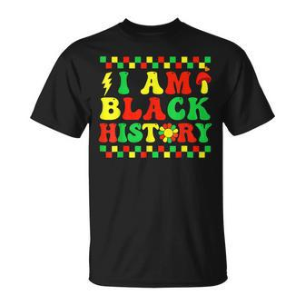 Groovy Retro Black History Month I Am Black History Pride V2 T-Shirt | Seseable CA