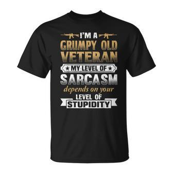 Grumpy Old Veteran Sarcasm T T-shirt - Seseable