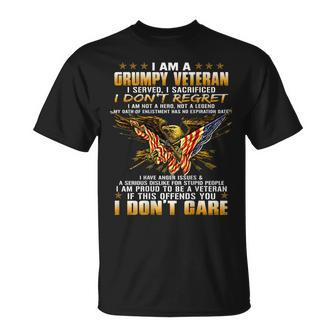 Mens I Am A Grumpy Old Veteran I Served I Sacrificed T-Shirt - Seseable