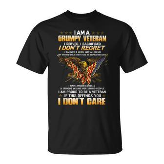 I Am A Grumpy Old Veteran I Served I Sacrificed V2 T-Shirt - Seseable