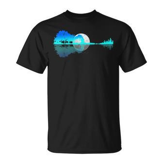 Guitar Lake Shadow Love Guitar Music For Musician Men Band T-Shirt - Seseable
