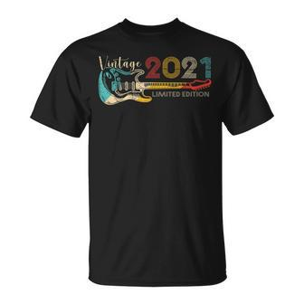 Guitar Lover 2 Years Old Vintage 2021 Limited Edition T-Shirt - Seseable