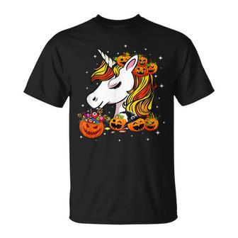 Halloween Cute Candy Corn Unicorn Halloween Pumpkin Costume T-shirt - Thegiftio UK