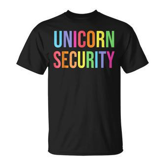 Halloween Dad Mom Daughter Costume Unicorn Security Unisex T-Shirt | Mazezy