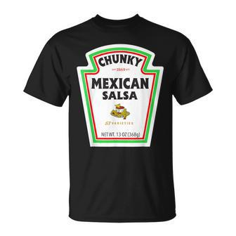 Halloween Matching Costume Chunky Mexican Salsa Bottle Label T-shirt - Thegiftio UK