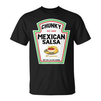 Halloween Matching Costume Chunky Mexican Salsa Bottle Label V2 T-shirt - Thegiftio UK
