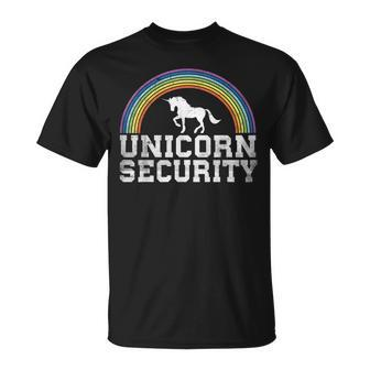 Halloween Mom Daughter Dad Adult Costume Unicorn Security Unisex T-Shirt | Mazezy