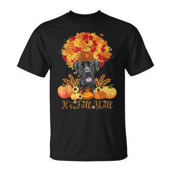 Halloween Thanksgiving Its Fall Yall Labrador Black Lab T-shirt - Thegiftio UK