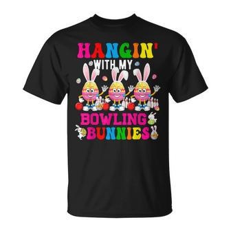 Hangin With My Bowling Bunnies Three Cute Bunny Eggs Player Unisex T-Shirt | Mazezy AU