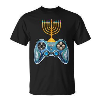 Hanukkah 2022 Video Game Controller Menorah Candles Boys T-shirt - Thegiftio UK