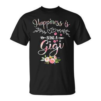 Happiness Is Being A Gigi Mothers Day Gift Grandma Unisex T-Shirt | Mazezy