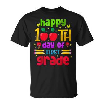 Happy 100Th Day Of 1St Grade 100 School Days Teacher Kids T-shirt - Seseable