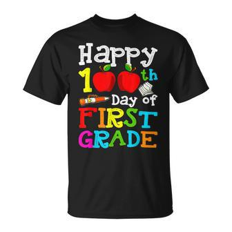 Happy 100Th Day Of 1St Grade 100 School Days Teacher Kids V2T-shirt - Seseable
