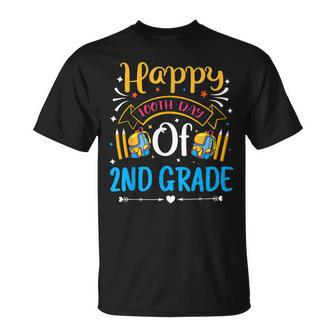 Happy 100Th Day Of 2Nd Grade 100 Days Of School Teacher T-Shirt - Seseable