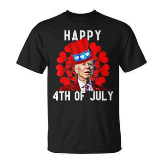 Happy 4Th Of July Confused Joe Biden Valentines Day T-Shirt - Seseable