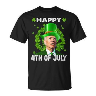 Happy 4Th Of July St Patricks Day Leprechaun Joe Biden T-Shirt - Seseable