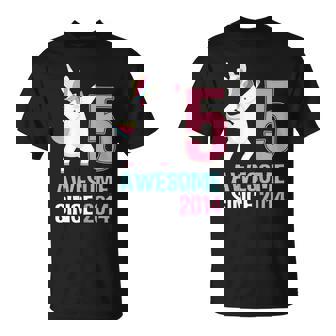 Happy 5Th Birthday Unicorn T Shirt Awesome Since 2014 Unisex T-Shirt | Mazezy