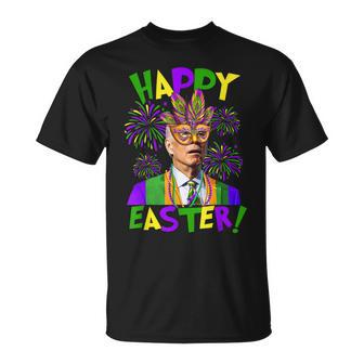 Happy Easter Confused Joe Biden Mardi Flag Costume V2 T-Shirt - Seseable
