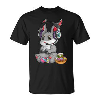Happy Easter Day Boy Girl Kid Gamer Bunny Rabbit Gaming Unisex T-Shirt | Mazezy