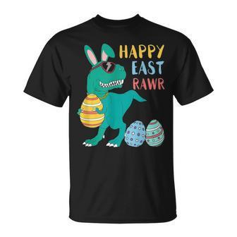 Happy Eastrawr T Rex Dinosaur Funny Easter Bunny Egg Unisex T-Shirt - Seseable