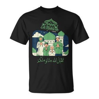 Happy Eid Mubarak For Muslim Kids Eid Al-Fitr Adults Unisex T-Shirt | Mazezy UK