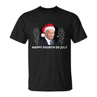 Happy Fourth Of July Biden Christmas Funny Unisex T-Shirt - Monsterry AU