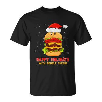 Happy Holidays With Cheese Shirt Cheeseburger Hamburger V8 Unisex T-Shirt - Monsterry