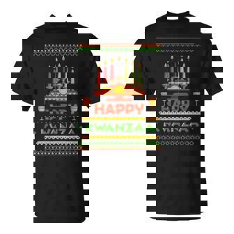 Happy Kwanzaa Kinara Candles African American Christmas Xmas V2 T-shirt - Thegiftio