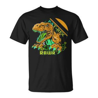 Happy Pat Rex Day T Rex Dinosaur St Patricks Day Unisex T-Shirt - Seseable