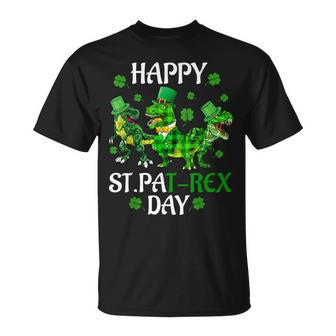 Happy St Pat-Rex Day Saint Patrick Dinosaur Boys Girls Kids T-Shirt - Seseable