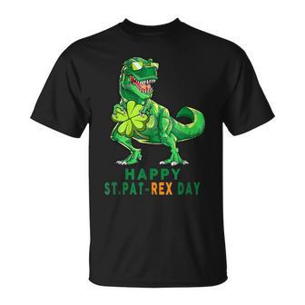 Happy St Pat Rex Dinosaur St Patricks Day For Boys Girls T-Shirt - Seseable