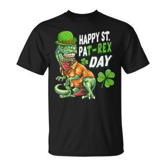 Happy St Pat-Rex Dinosaur Saint Patricks Day For Boys Girls Unisex T-Shirt | Mazezy