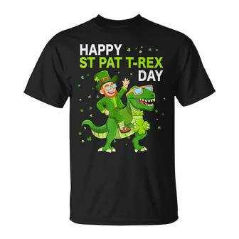 Happy St Pat Trex Day Dino St Patricks Day Kids Toddler Boys T-Shirt - Seseable
