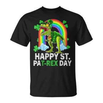 Happy St Pat Trex Day Dino St Patricks Day Toddler Boy T-Shirt - Seseable