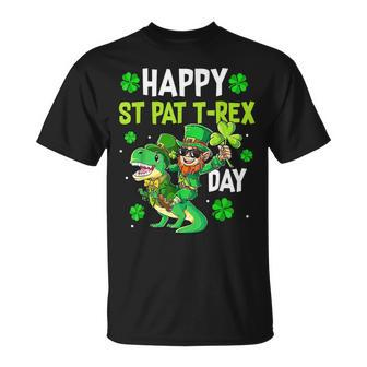 Happy St Pat Trex Day Dino St Patricks Day Toddler Boys Kids T-Shirt - Seseable