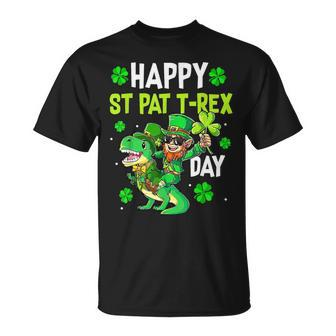 Happy St Pat Trex Day Dino St Patricks Day Toddler Boys Kids V4 T-Shirt - Seseable