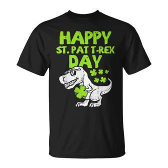 Happy St Pat Trex Day Dino St Patricks Day Toddler Boys V5 T-Shirt - Seseable