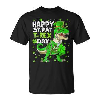Happy St Pat Trex Day Dinosaur St Patricks Day Toddler Boys V2 T-Shirt - Seseable